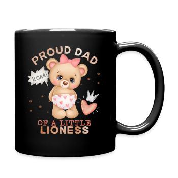 Dad-Daddy, Dad-Daddy, Lion-Dad Baby-Girl Saying - Full Colour Mug - black - Right