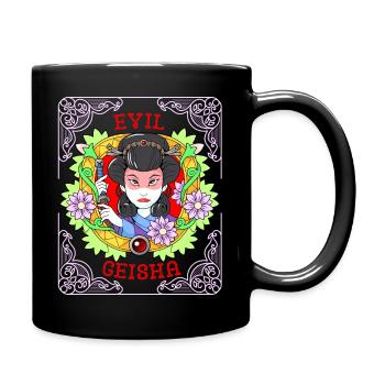 Geisha-Girl, Japan, Comic Style, - Full Colour Mug - black - Right