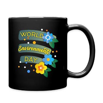 Journée mondiale de l’environnement, Journée mondiale de l’environnement avec des fleurs - Mug uni - noir - Droite