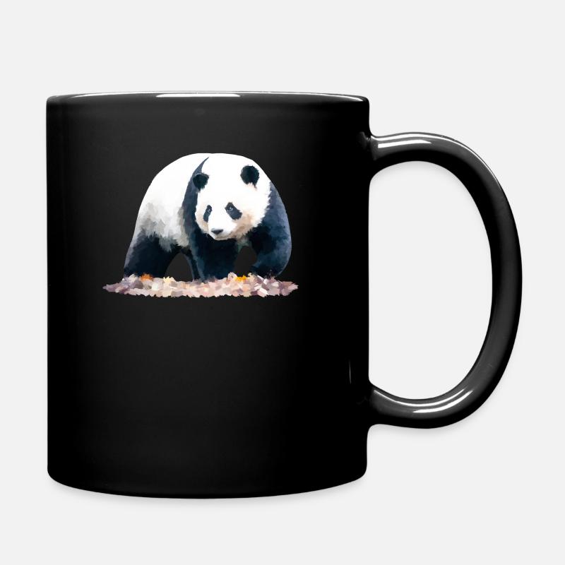 Panda Oil Drawing - Full Colour Mug - black