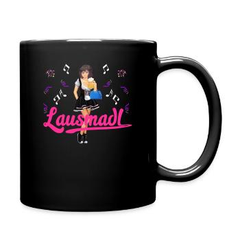 Lausmadl Anime Girl -Dirndl Oktober Volksfest - Tasse einfarbig - Schwarz - Rechts