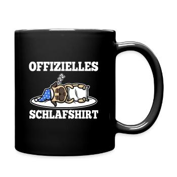 Offizielles schlafshirt Mops - Tasse einfarbig - Schwarz - Rechts