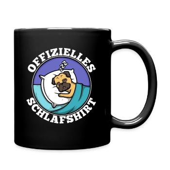 Offizielles schlafshirt Mops - Tasse einfarbig - Schwarz - Rechts