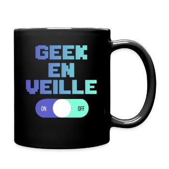 Geek En Veille Idée Cadeau Pour Gamers - Mug uni - noir - Droite