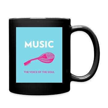 Mandoline - Music The Voice of the Soul - Tasse einfarbig - Schwarz - Rechts