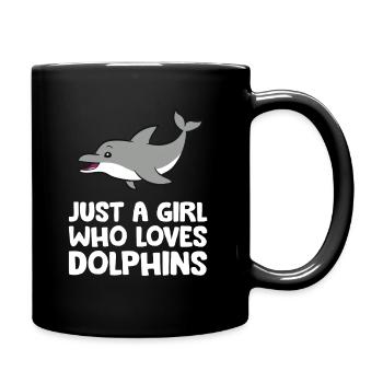 Just a Girl Who Loves Dolphins Funny Bottlenose - Full Colour Mug - black - Right