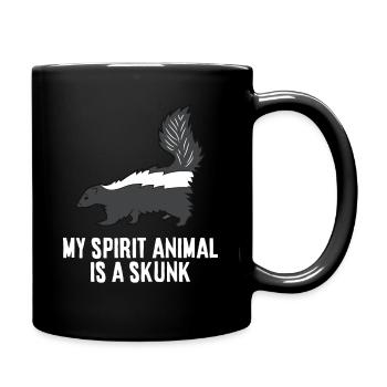 Mon animal d’âme est une mouffette - Mug uni - noir - Droite
