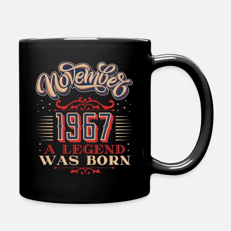 1967-Geburtstag, November-1967, 11-1967 - Tasse einfarbig - Schwarz