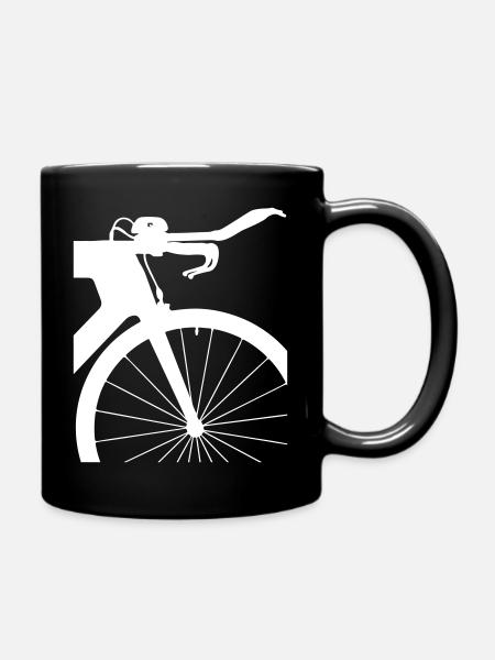 Zeitfahrrad ausschnitt Triathlon - Tasse einfarbig - Schwarz