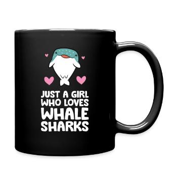 Nur ein Mädchen, das Walhaie liebt - Tasse einfarbig - Schwarz - Rechts