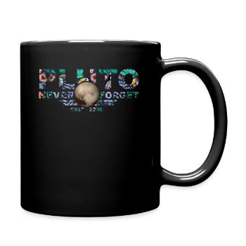 Never Forget Pluto Design Retro Style Funny Space - Full Colour Mug - black - Right