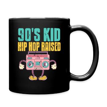 90's KID Hip Hop Raised Retro Vintage Cool T-Shirt - Full Colour Mug - black - Right