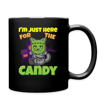 I'm Just Here For The Candy Scary Halloween Beast - Tasse einfarbig - Schwarz - Rechts