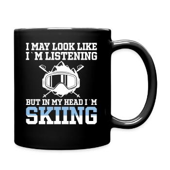 Skiing Ski lovers Mountains in winter - Full Colour Mug - black - Right