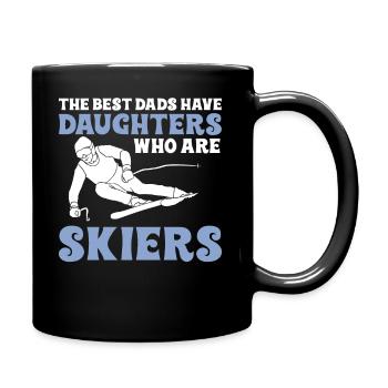 Die Besten Väter Haben Tochter Die Skifahrer Sind - Tasse einfarbig - Schwarz - Rechts