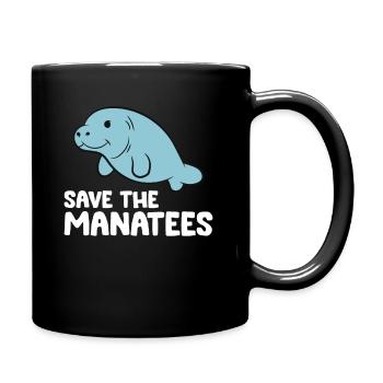 Manatees Ocean Sea Animal Save The Manatees - Full Colour Mug - black - Right