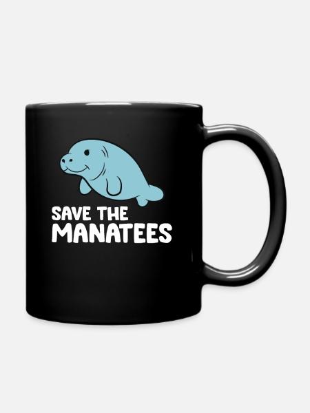 Manatees Ocean Sea Animal Save The Manatees - Full Colour Mug - black