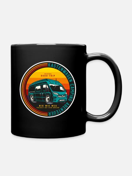 Kastenwagen Badge - Nix wie weg - Tasse einfarbig - Schwarz
