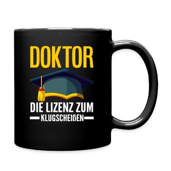 Doktortitel Abschluss - Tasse einfarbig - Schwarz - Rechts