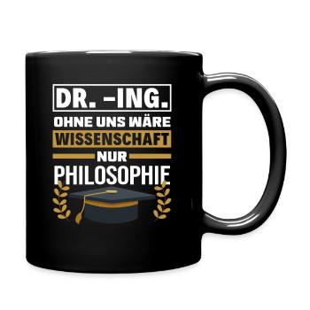 Doktortitel Ingenieur Geschenk - Tasse einfarbig - Schwarz - Rechts