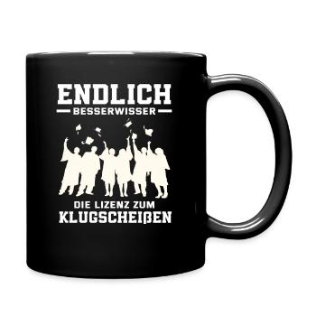 Doktortitel Bachelortitel Master Abschluss - Tasse einfarbig - Schwarz - Rechts
