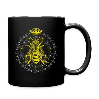 Bienenkönigin Geschenk für Hobby Imker Bienenvolk - Tasse einfarbig - Schwarz - Rechts