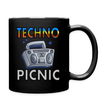 Musique techno Piknik Musiciens Écouter de la musique Cadeau radio - Mug uni - noir - Droite