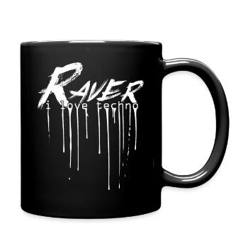 Raver - I Love Techno - Tasse einfarbig - Schwarz - Rechts