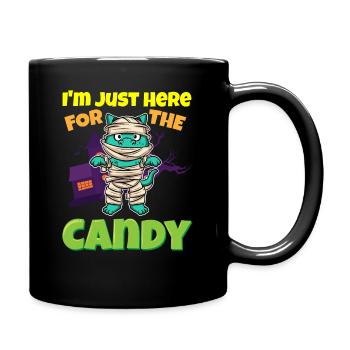 I'm Just Here For The Candy Scary Halloween Beast - Tasse einfarbig - Schwarz - Rechts