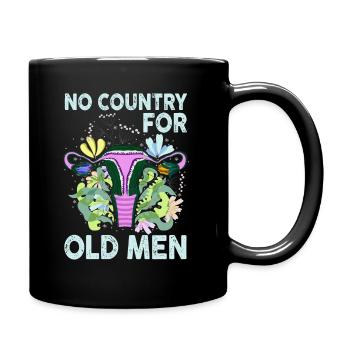 Pas de pays pour les vieillards utérus floral féministe - Mug uni - noir - Droite