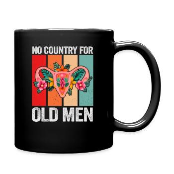 Pas de pays pour les vieillards utérus floral féministe - Mug uni - noir - Droite