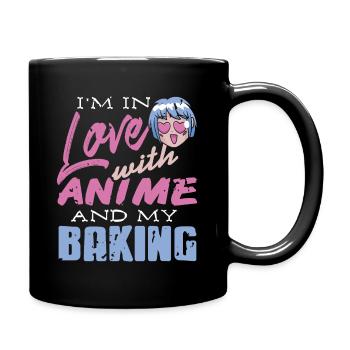 I'm In Love With Anime & My Baking Cool Retro - Tasse einfarbig - Schwarz - Rechts