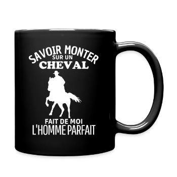 Cheval Homme parfait 2 - Mug uni - noir - Droite