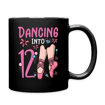 Ballettschuhe Tanzballerina 12 Ballett Geburtstag - Tasse einfarbig - Schwarz - Rechts