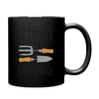Retraité jardiner - Mug uni - noir - Droite