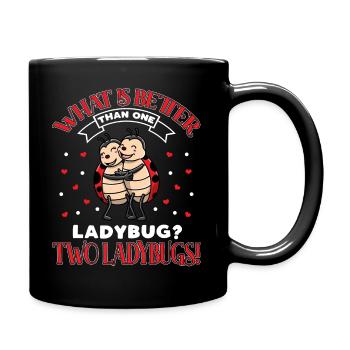 Two ladybug lovers ladybugs - Full Colour Mug - black - Right