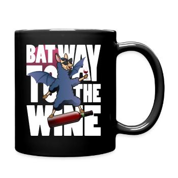 Halloween Alpaka Fledermaus Weinflasche - Tasse einfarbig - Schwarz - Rechts