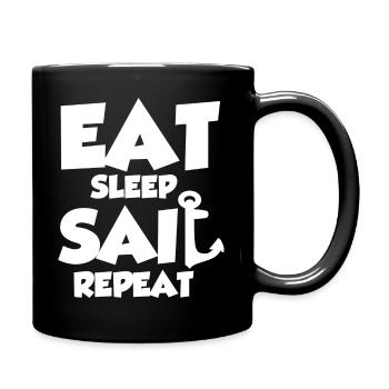 Eat Sleep Sail Repeat - Full Colour Mug - black - Right