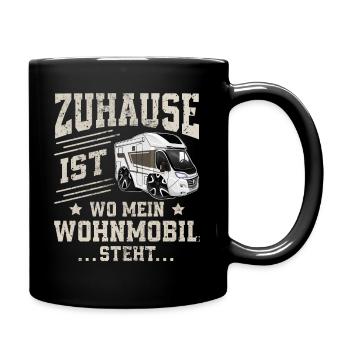 Camping Camper Campen - Tasse einfarbig - Schwarz - Rechts