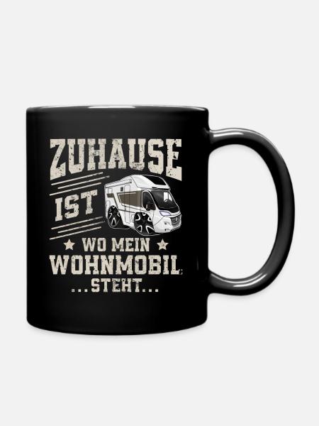 Camping Camper Campen - Tasse einfarbig - Schwarz