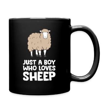 Just a Boy Who Loves Sheep Sheep Farm Animal - Full Colour Mug - black - Right