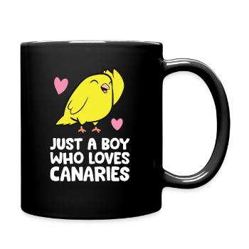 Just a Boy Who Loves Canaries Cute Canary Bird - Full Colour Mug - black - Right