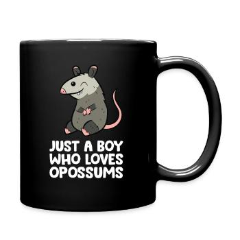 Nur ein Junge, der Opossums liebt - Tasse einfarbig - Schwarz - Rechts