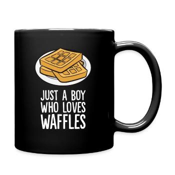 Nur ein Junge, der Waffeln liebt - Tasse einfarbig - Schwarz - Rechts
