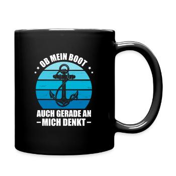 Segeln Bootsbesitzer Segler Segelboot Kapitän - Tasse einfarbig - Schwarz - Rechts