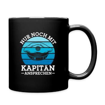 Kapitän Segler Kapitänsmütze Segeln - Tasse einfarbig - Schwarz - Rechts