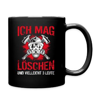 Lustiger Freiwillige Feuerwehr Spruch - Feuerwehrm - Tasse einfarbig - Schwarz - Rechts