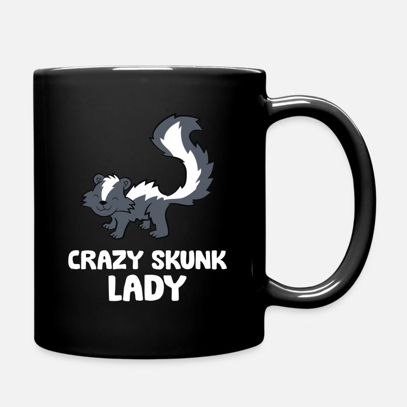 Verrückte Stinktier-Dame - Tasse einfarbig - Schwarz