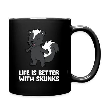 La vie est meilleure avec les mouffettes - Mug uni - noir - Droite