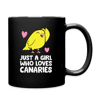 Just a Girl Who Loves Canaries Cute Canary Bird - Full Colour Mug - black - Right